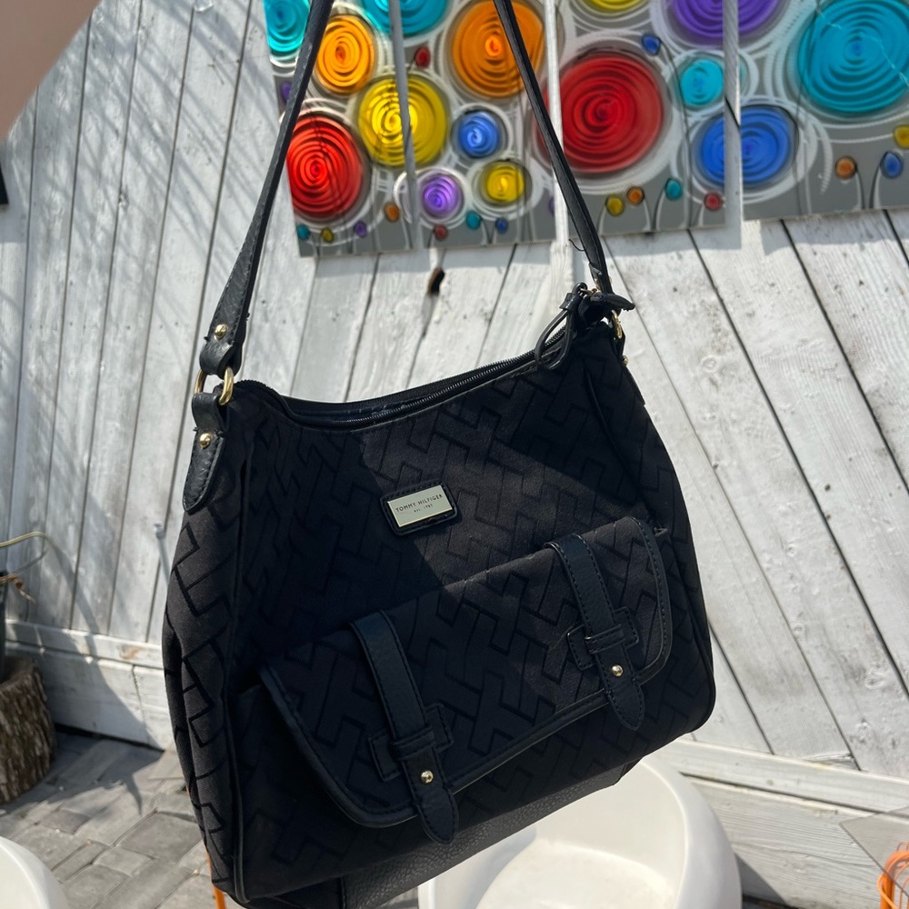 Vintage Tommy Hilfiger Black Shoulder Bag